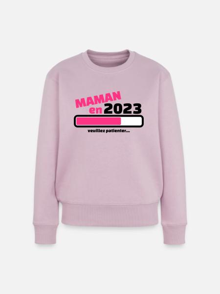 maman en 2023 veuillez patienter - Pull Premium bio Femme - rose poudré