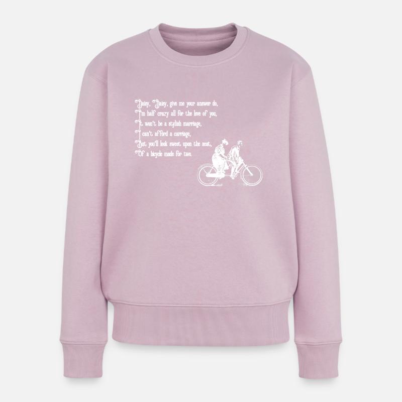 Gänseblümchen Gänseblümchen (weißer Text) - Frauen Premium Bio Pullover - Altrosa