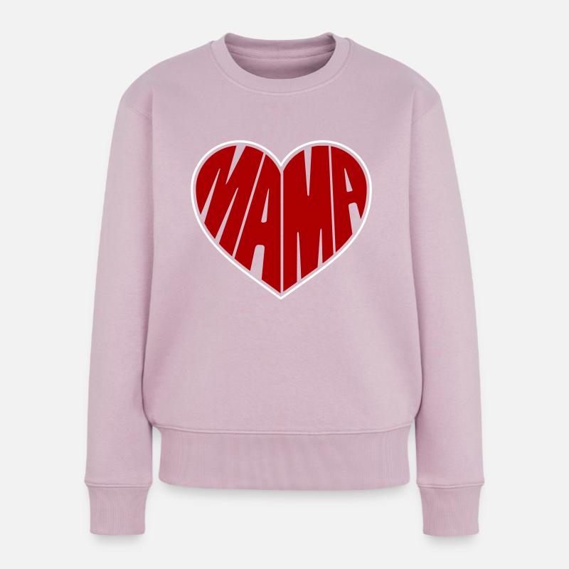 Mama Herz Muttertag Mutterherz - Frauen Premium Bio Pullover - Altrosa