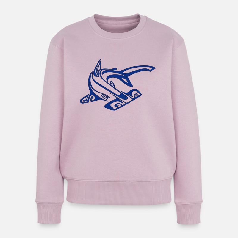 Hai Hammer blau - Frauen Premium Bio Pullover - Altrosa