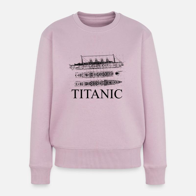 Pläne der Titanic - Frauen Premium Bio Pullover - Altrosa
