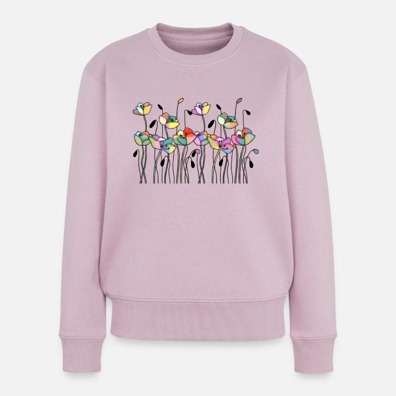 Flowers - Women's Premium Organic Jumper - dusky pink