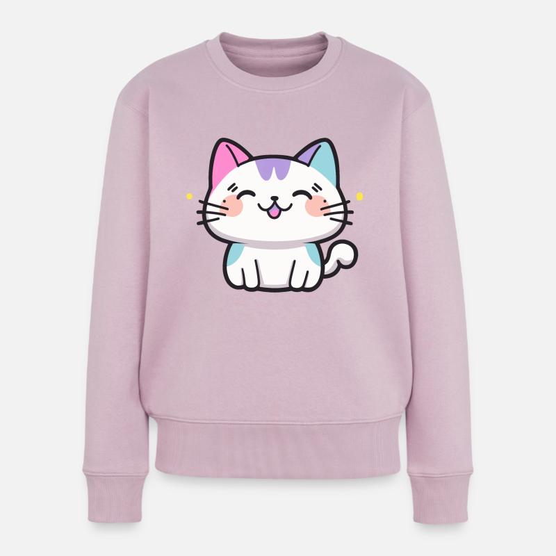 Süße Katze - Frauen Premium Bio Pullover - Altrosa