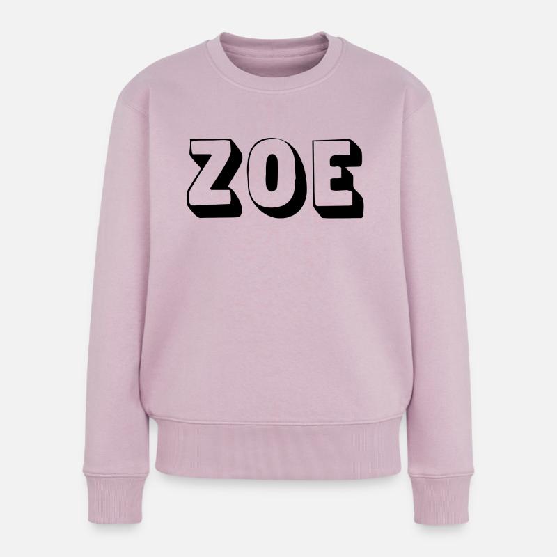 Name -Zoe - Frauen Premium Bio Pullover - Altrosa