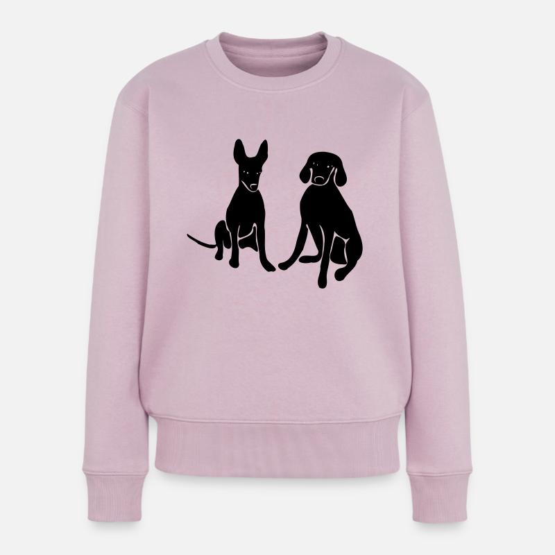 Chiens - Pull Premium bio Femme - rose poudré