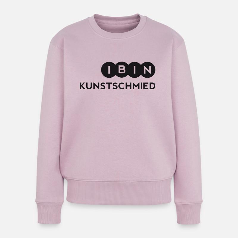 I BIN KUNSTSCHMIED-1 - Frauen Premium Bio Pullover - Altrosa
