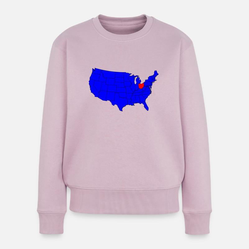 Bundesstaat Ohio Lage - Frauen Premium Bio Pullover - Altrosa