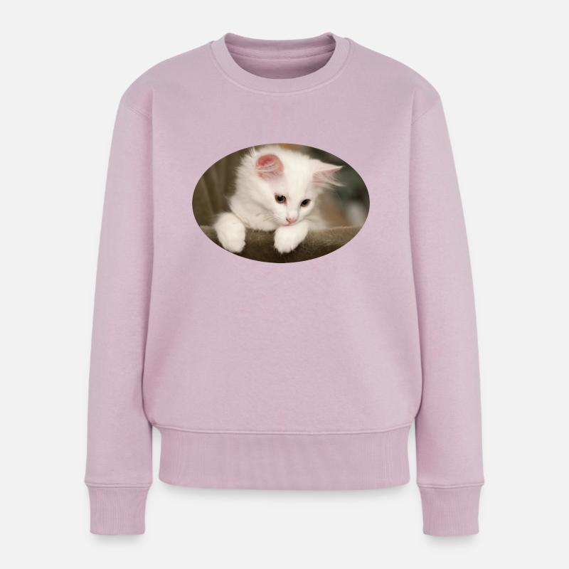 Kätzchen - Frauen Premium Bio Pullover - Altrosa