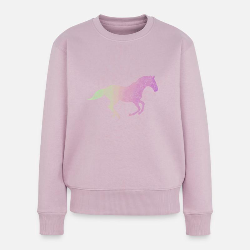 Pferd - Frauen Premium Bio Pullover - Altrosa