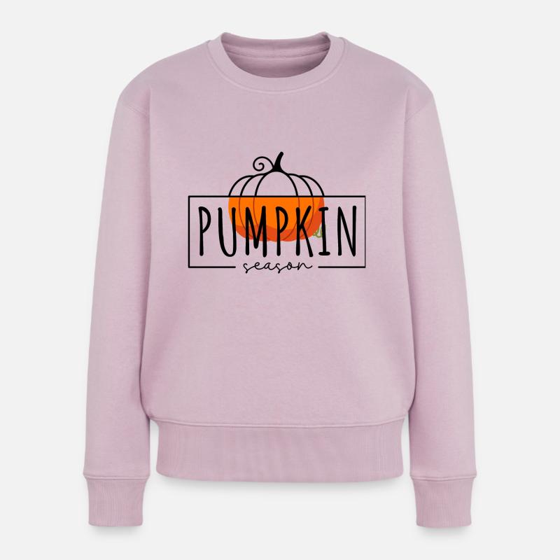 Kürbis-Saison - Frauen Premium Bio Pullover - Altrosa