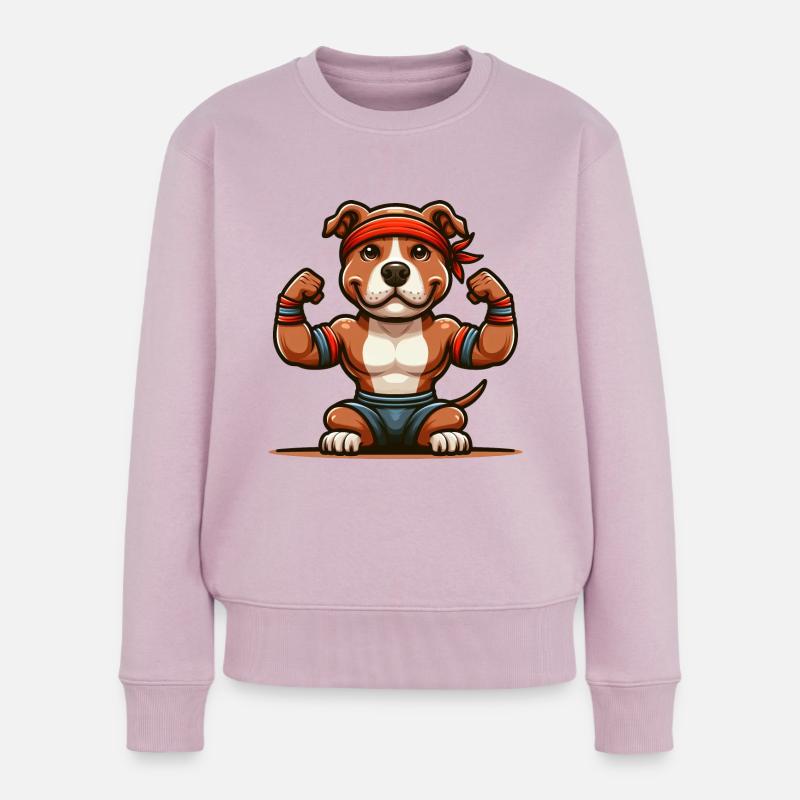 Pitbull Der Bodybuilder - Frauen Premium Bio Pullover - Altrosa