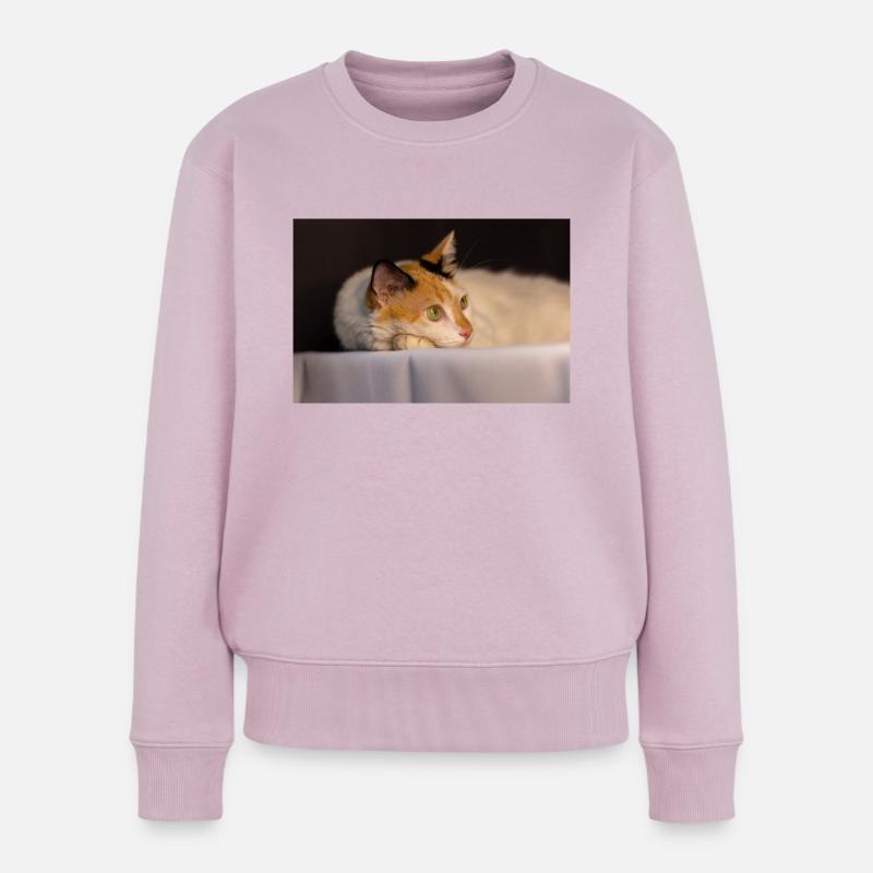Die Katze - Frauen Premium Bio Pullover - Altrosa