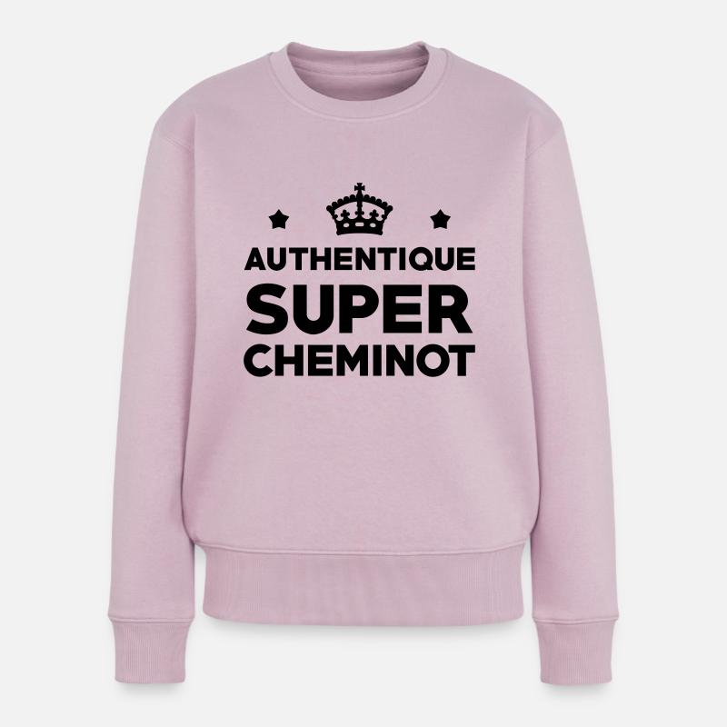 Cheminot / Train / Rail / Transport / SNCF / RATP - Pull Premium bio Femme - rose poudré