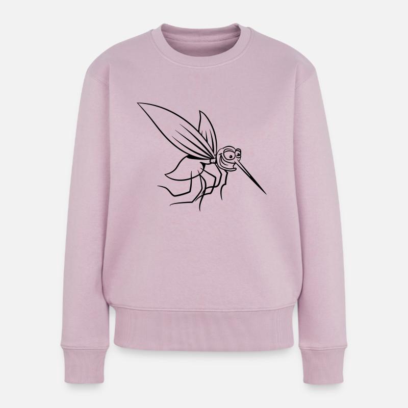 Mücke witzig stechen comic - Frauen Premium Bio Pullover - Altrosa