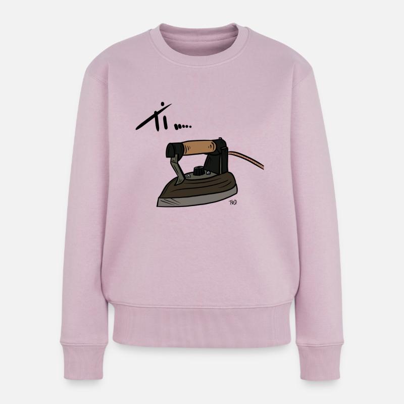 DU..... BÜGELN - Frauen Premium Bio Pullover - Altrosa