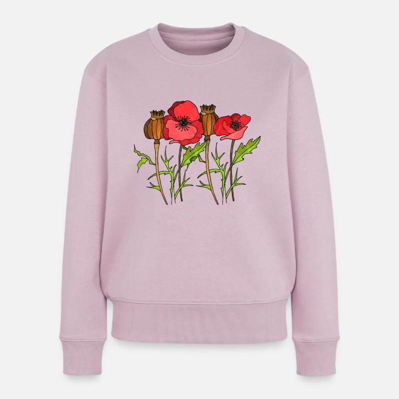 Blumen - Frauen Premium Bio Pullover - Altrosa