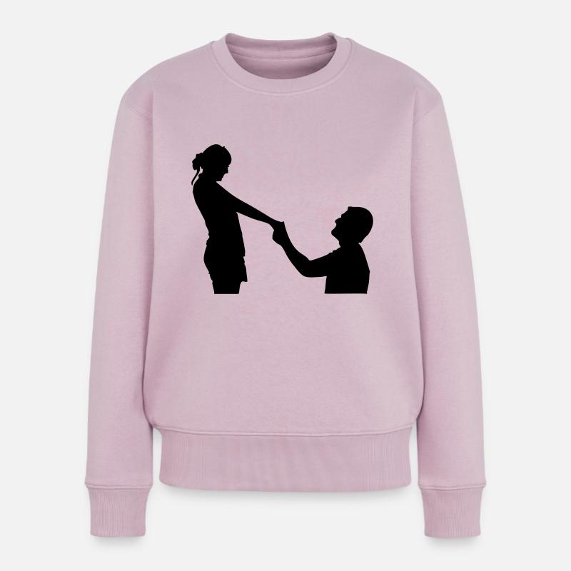 Antrag - Frauen Premium Bio Pullover - Altrosa