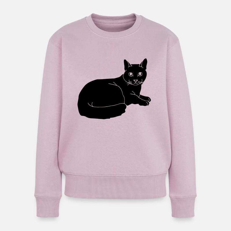 cat - Frauen Premium Bio Pullover - Altrosa