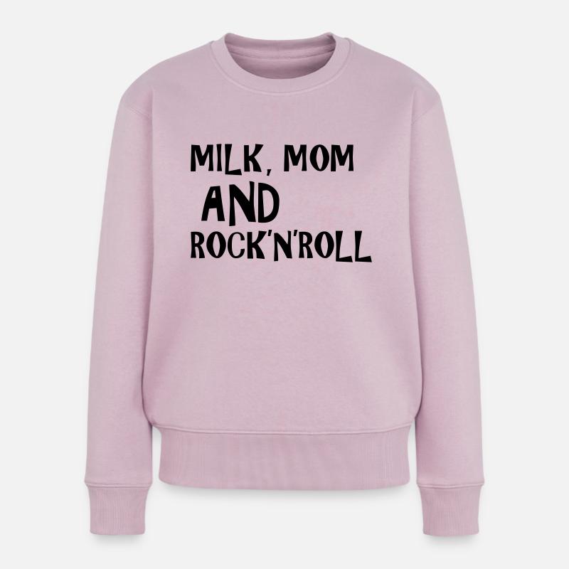 Milk, Mom and Rock 'N' Roll - Frauen Premium Bio Pullover - Altrosa