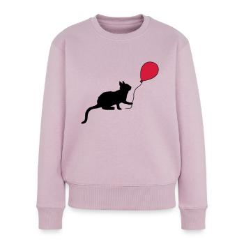 Roter Luftballon Kätzchen spielt - Frauen Premium Bio Pullover - Altrosa - Vorne - Julia (174cm)
