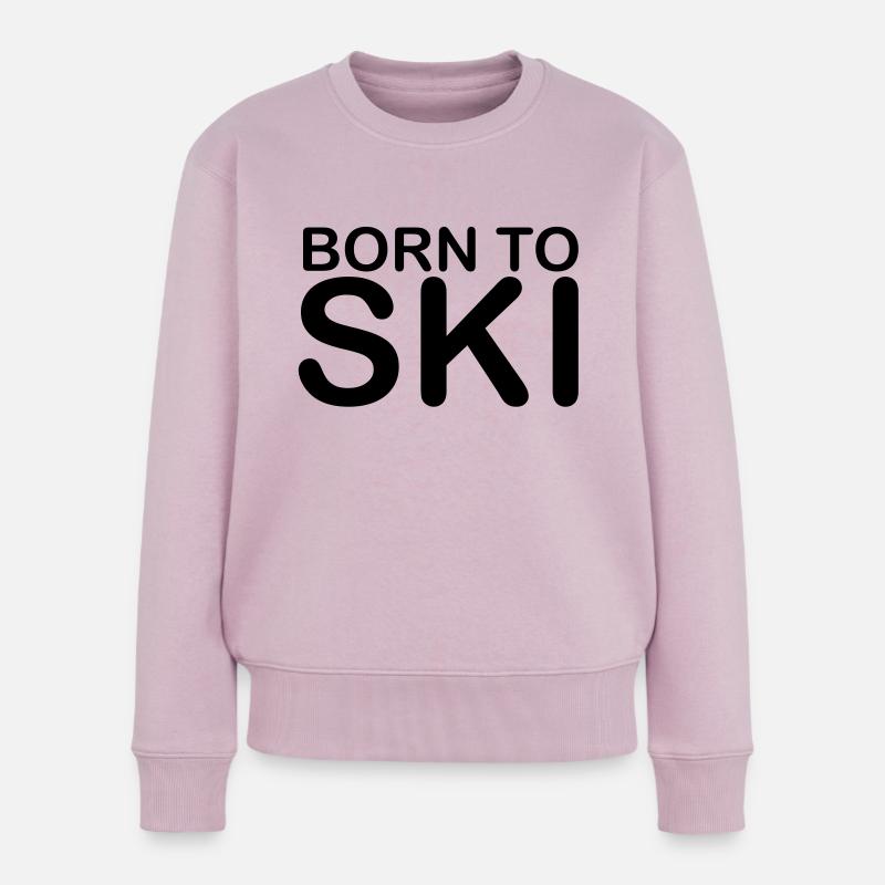 born to ski 10 - Frauen Premium Bio Pullover - Altrosa