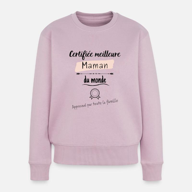 Certifiée meilleure maman du monde - Pull Premium bio Femme - rose poudré