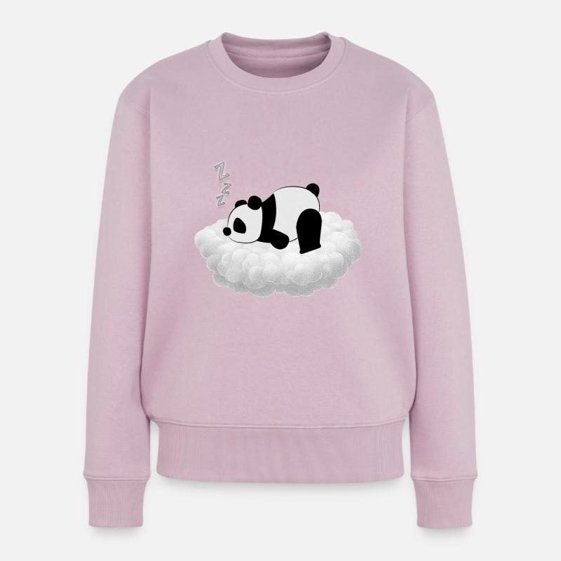 Panda mignon dort sur son nuage - Pull Premium bio Femme - rose poudré