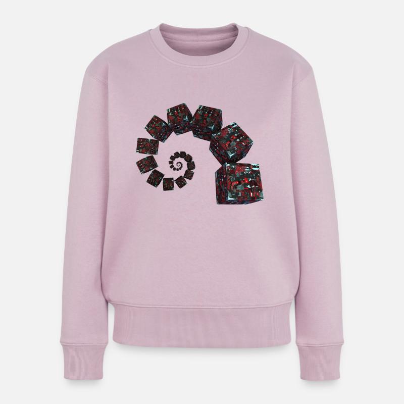 Goldener Schnitt Sci Fi Würfel - Frauen Premium Bio Pullover - Altrosa
