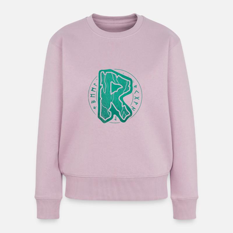 Wikingerrune Raidho futhark - Frauen Premium Bio Pullover - Altrosa