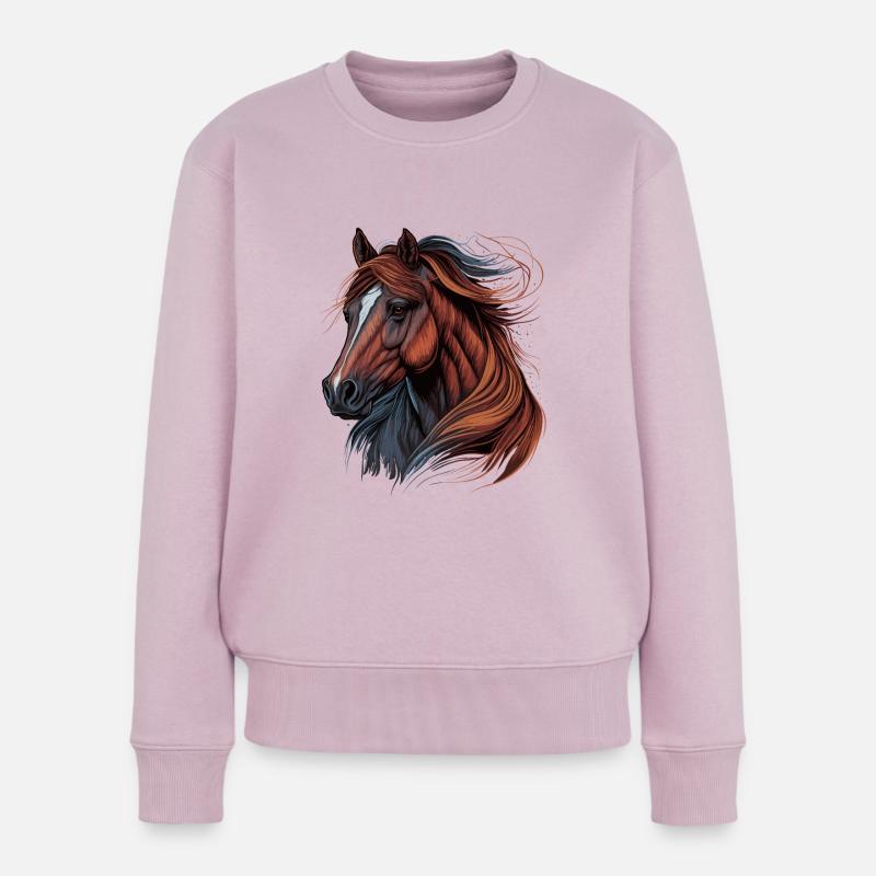 Hengst - Frauen Premium Bio Pullover - Altrosa