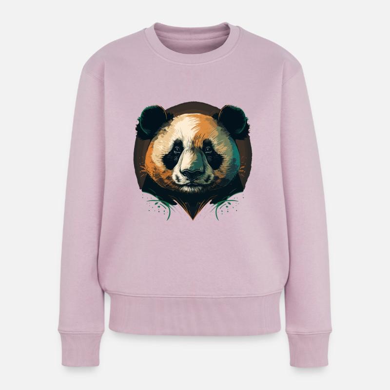 Niedlicher Pandakopf - Frauen Premium Bio Pullover - Altrosa