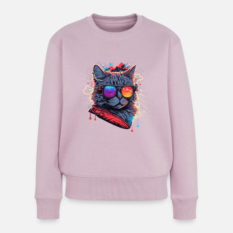 Elektronische Katze - Frauen Premium Bio Pullover - Altrosa