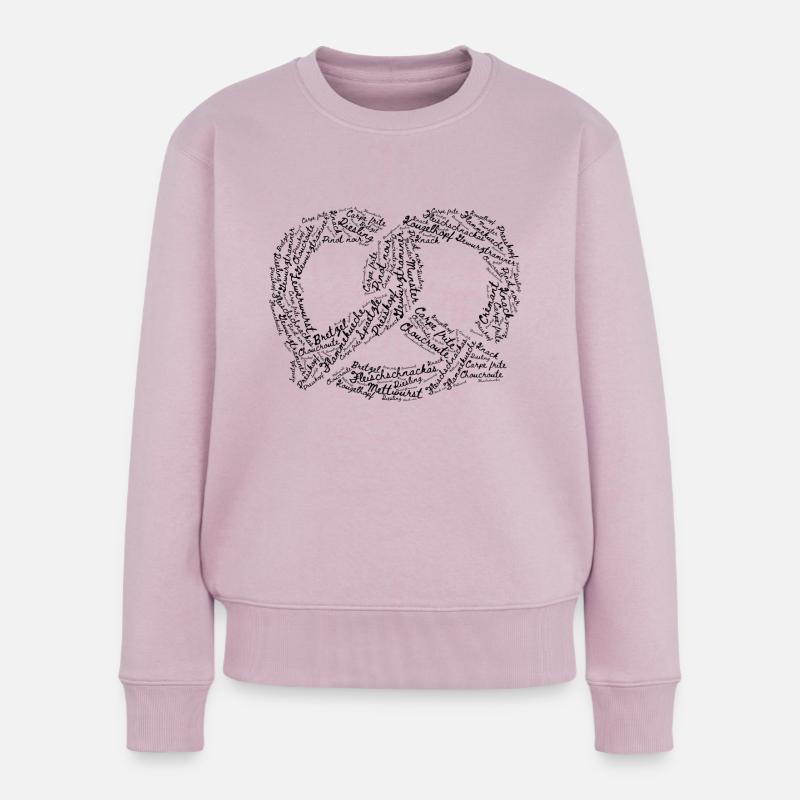 Wordcloud Alsace Brezel - Pull Premium bio Femme - rose poudré