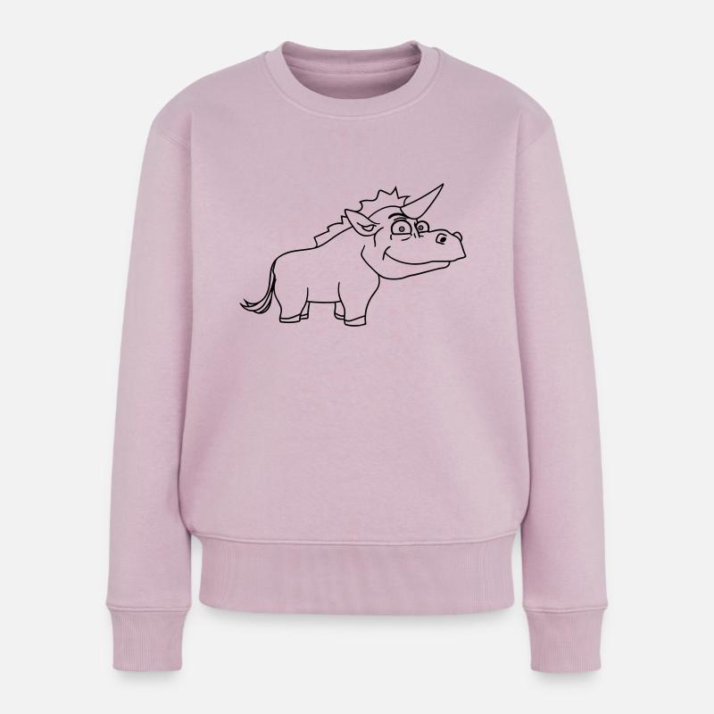 dickes männliches einhorn comic cartoon - Frauen Premium Bio Pullover - Altrosa