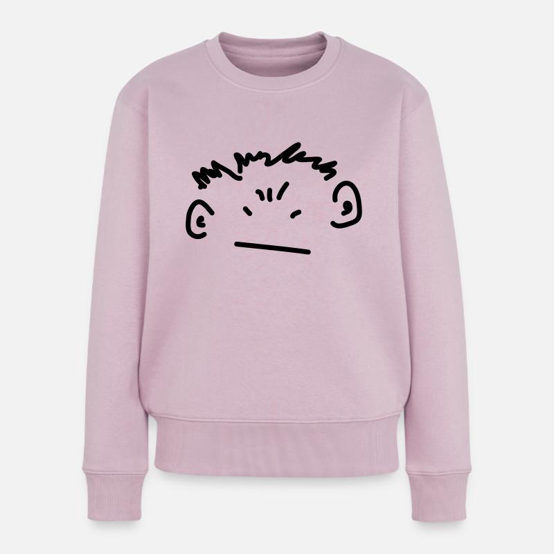 wütender Junge - Frauen Premium Bio Pullover - Altrosa