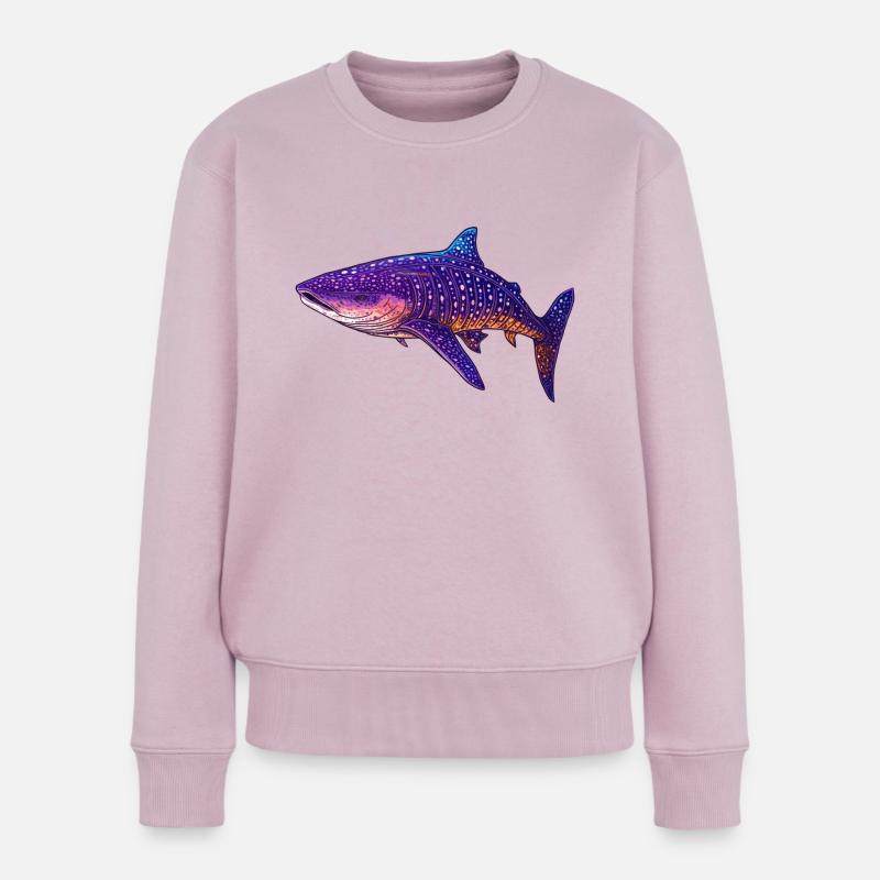 Ein farbenfroher Walhai ist ein prachtvolles Tier - Frauen Premium Bio Pullover - Altrosa