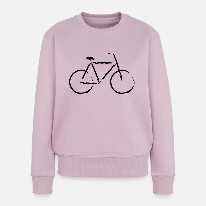 Fahrrad stilisiert - Frauen Premium Bio Pullover - Altrosa