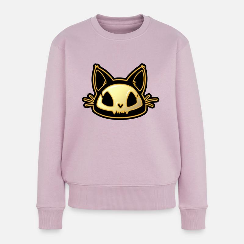 Crâne Chat Néon - Pull Premium bio Femme - rose poudré