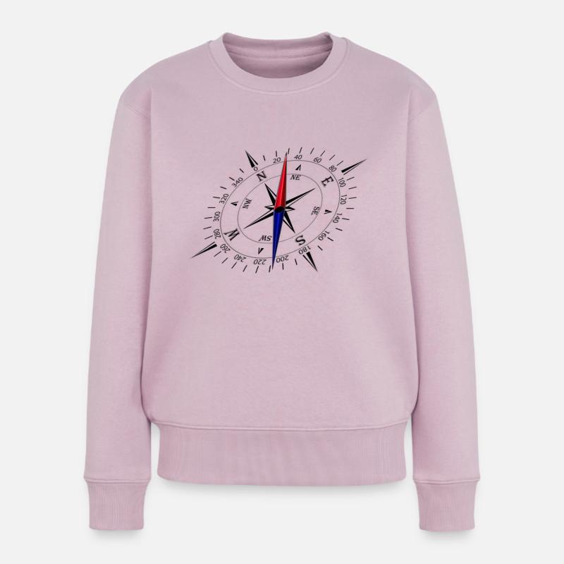 Kompass mit perspektive und schwarzer Skala - Frauen Premium Bio Pullover - Altrosa
