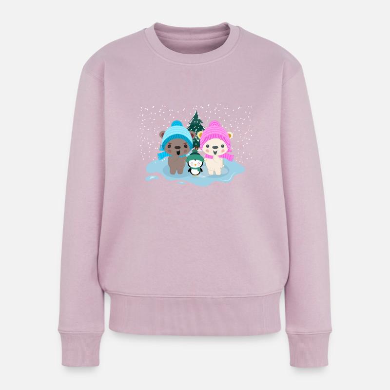 Lean & Loo Winterwunderland - Frauen Premium Bio Pullover - Altrosa