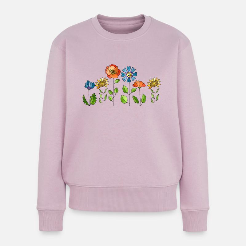 Blumen - Frauen Premium Bio Pullover - Altrosa