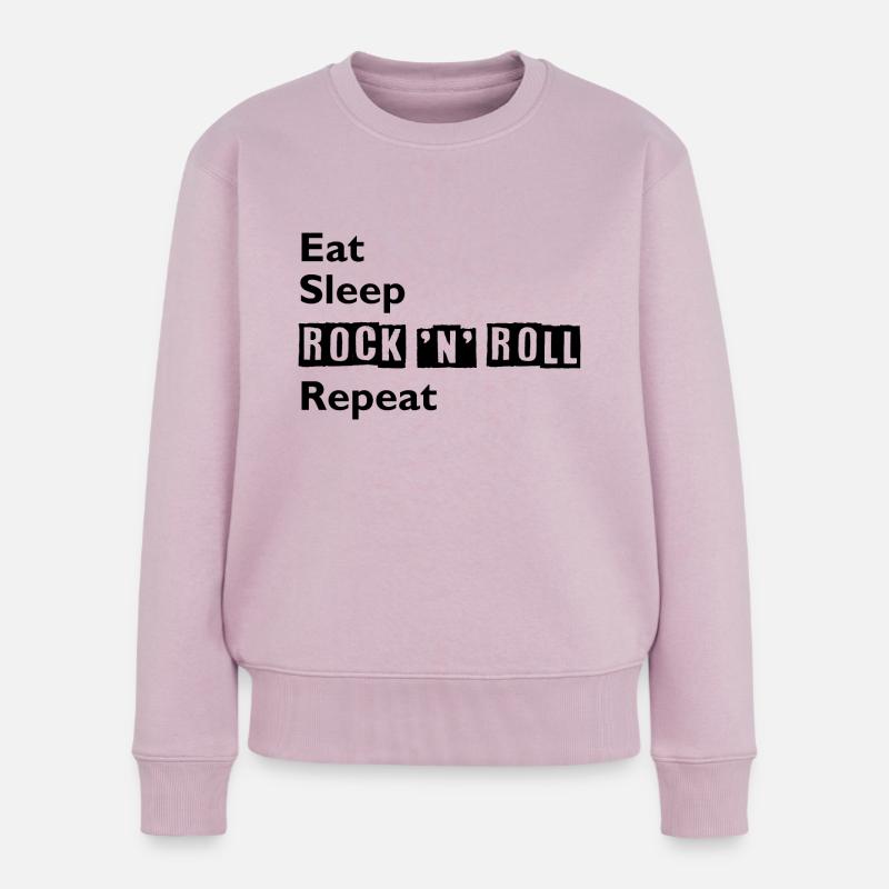 Eat - Sleep - Rock 'n' Roll - Repeat - Frauen Premium Bio Pullover - Altrosa