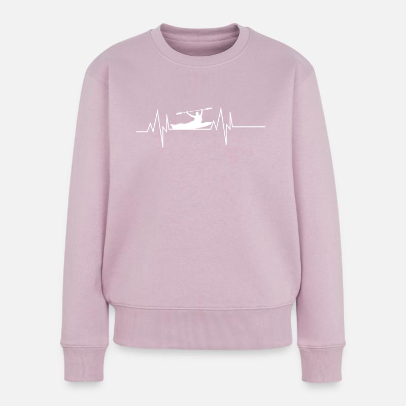 Kajak Herzschlag - Frauen Premium Bio Pullover - Altrosa