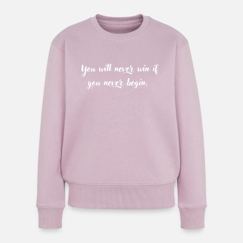 schöne positive Zitate - Frauen Premium Bio Pullover - Altrosa
