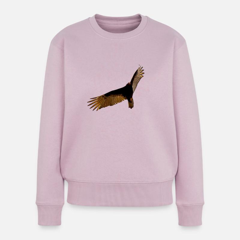 Raptor am Himmel im Flug - Frauen Premium Bio Pullover - Altrosa