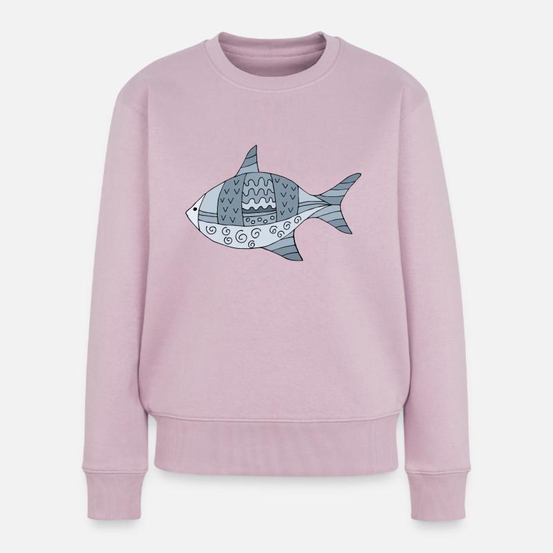 Fisch - Frauen Premium Bio Pullover - Altrosa