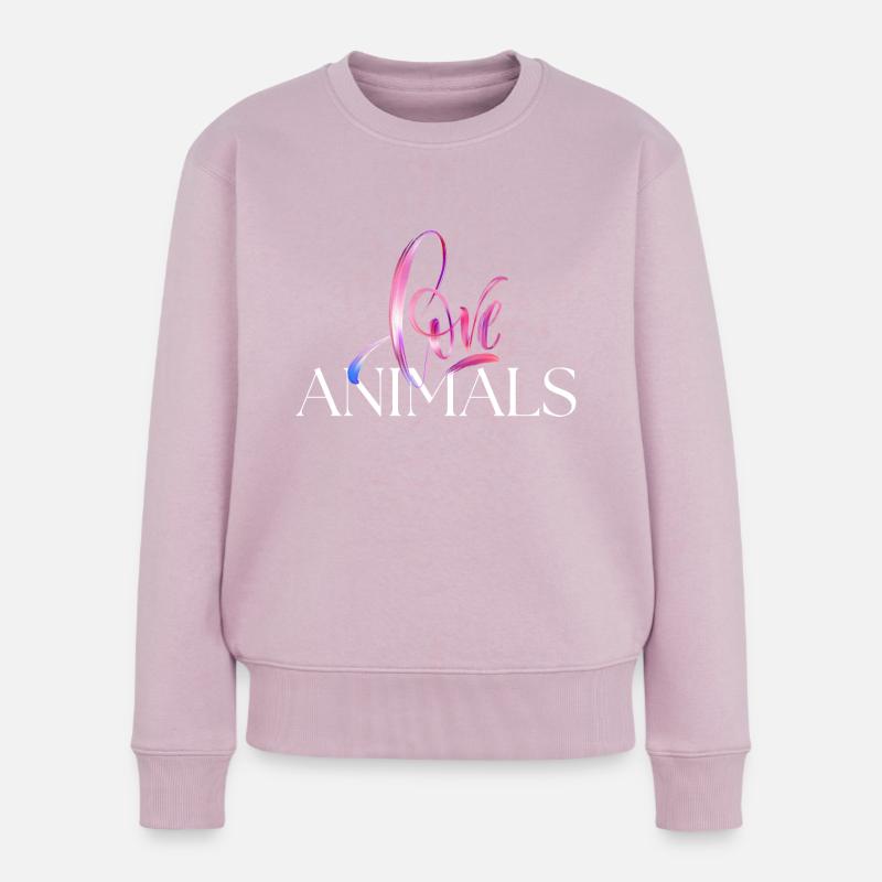 AIMER LES ANIMAUX - Pull Premium bio Femme - rose poudré