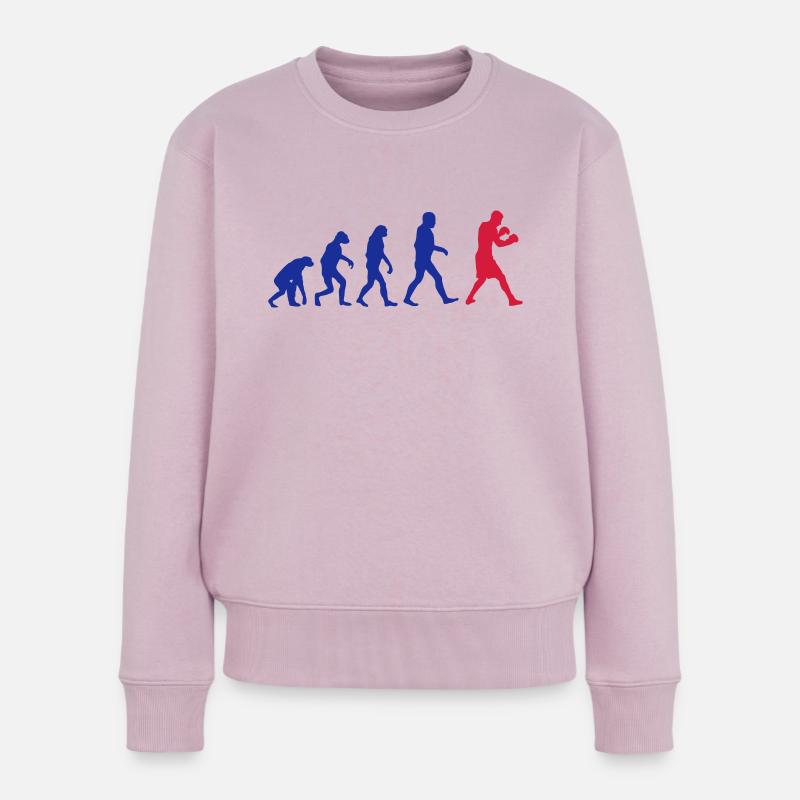 Boxing Evolution logo - Pull Premium bio Femme - rose poudré