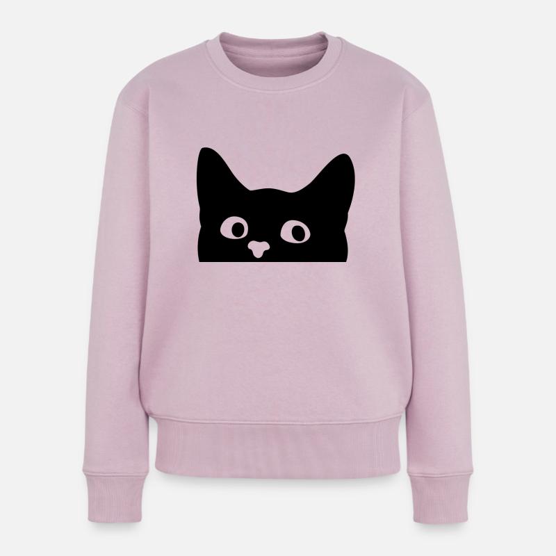 Katze - Frauen Premium Bio Pullover - Altrosa