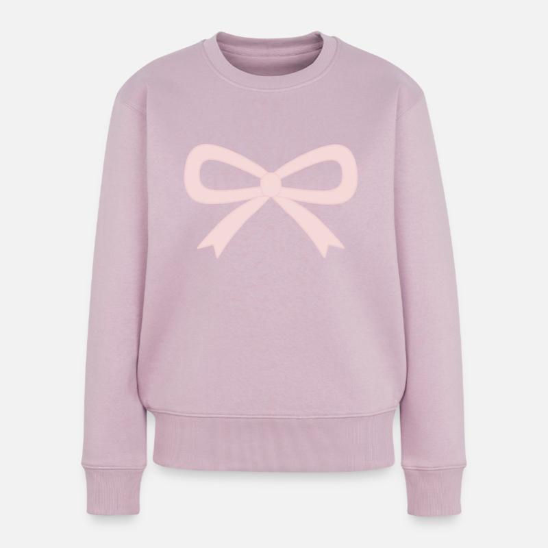 Rosa Schleife - Frauen Premium Bio Pullover - Altrosa